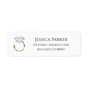 Diamond Ring Wedding Engagement Return Address