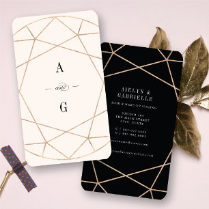 Diamond Rose Gold Gemstone Geometric Stylish Chic Business Card