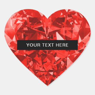 Diamond Ruby Heart Personalized Heart Sticker