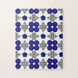 Diamond Sapphire Gemstone Art, Blue Jigsaw Puzzle