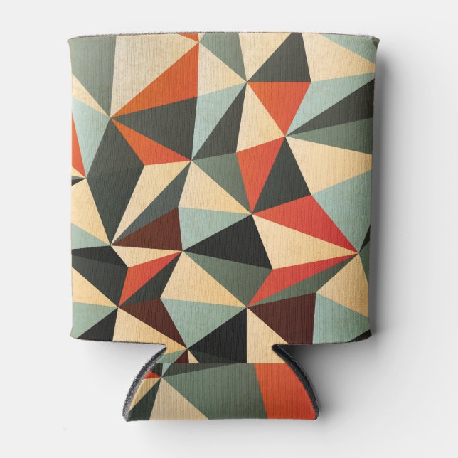 Diamond Shape: Abstract Vintage Design Can Cooler (Front)