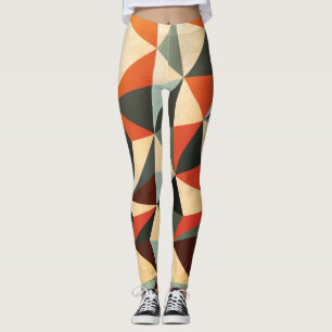 Diamond Shape: Abstract Vintage Design Leggings