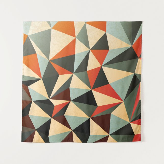 Diamond Shape: Abstract Vintage Design Tapestry (Front)
