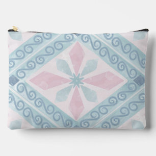 diamond shaped blue pattern accessory pouch