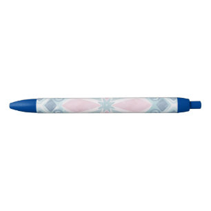 diamond shaped blue pattern black ink pen