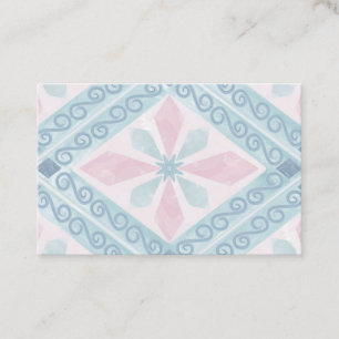 diamond shaped blue pattern business card