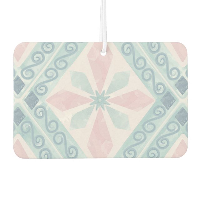 diamond shaped blue pattern car air freshener (Front)