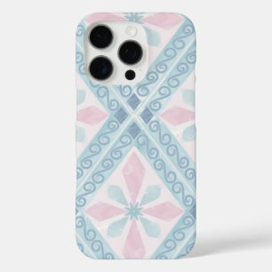 diamond shaped blue pattern iPhone 16 pro case