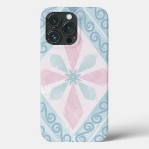 diamond shaped blue pattern iPhone 13 pro case