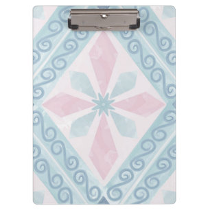 diamond shaped blue pattern clipboard
