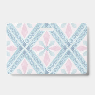 diamond shaped blue pattern ID badge