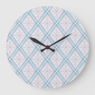 diamond shaped blue pattern large clock