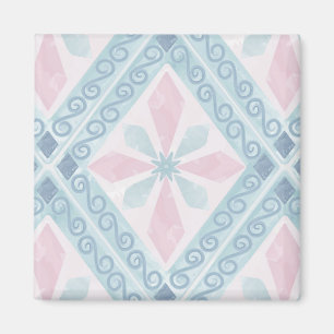diamond shaped blue pattern magnet