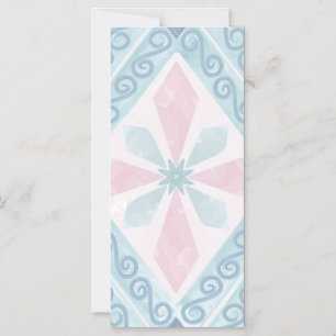 diamond shaped blue pattern magnetic invitation