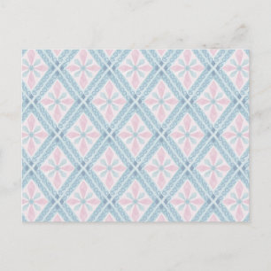 diamond shaped blue pattern postcard