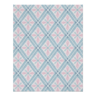 diamond shaped blue pattern poster