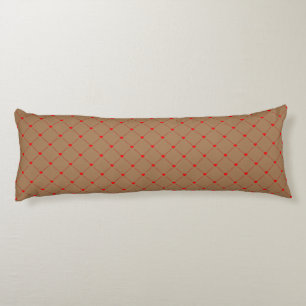 Diamond Shaped Red Heart & Line Art Body Cushion