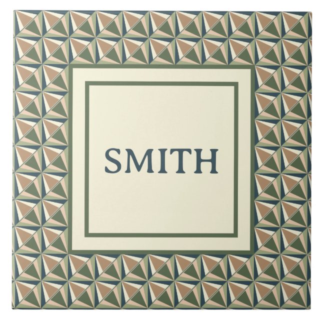 Diamond Shapes in Neutral Tones  Tile (Front)