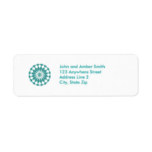 Diamond Shapes in Teal Turquoise, Mandala Address