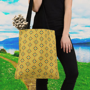 Diamond Shapes with Polka Dots Tote Bag