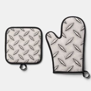 Diamond Sheet Metal Oven Mitt & Pot Holder Set