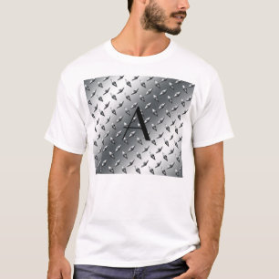 Diamond silver plate steel monogram T-Shirt