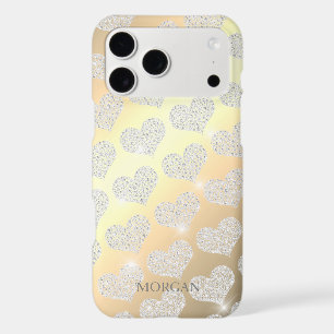 Diamond Small Heart Pattern, DIY Name, Gold