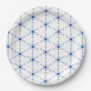 Diamond Snowflake Pattern Paper Plate