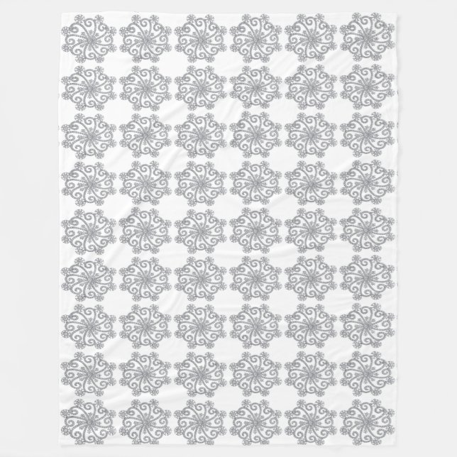 Diamond Snowflakes Fleece Blanket (Front)