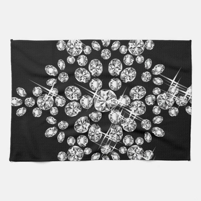 Diamond Snowflakes Tea Towel (Horizontal)