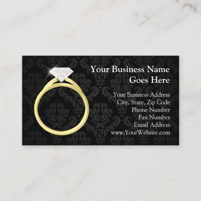 Diamond Solitaire Ring Jewellery Jeweller Wedding Business Card (Front)