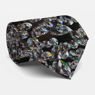 Diamond sparkly pattern elegant silver and black tie