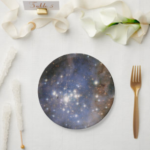 Diamond Stars in Carina Nebula Hubble Space Paper Plate