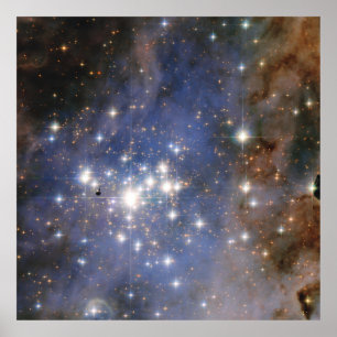 Diamond Stars in Carina Nebula Hubble Space Poster