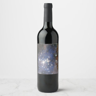 Diamond Stars in Carina Nebula Hubble Space Wine Label
