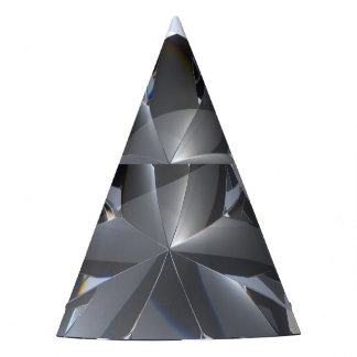 Diamond stone: black space sparkle. party hat