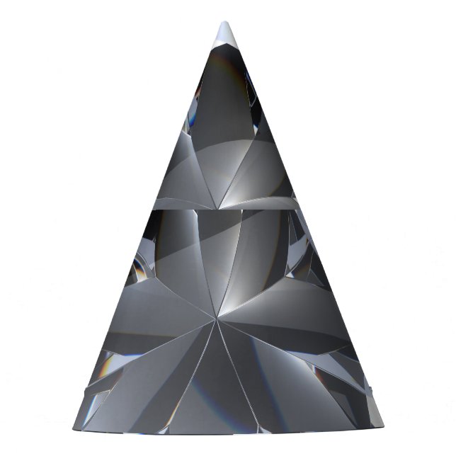 Diamond stone: black space sparkle. party hat (Front)