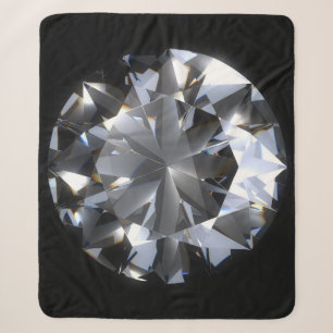 Diamond stone: black space sparkle. sherpa blanket