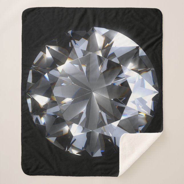 Diamond stone: black space sparkle. sherpa blanket (Front)