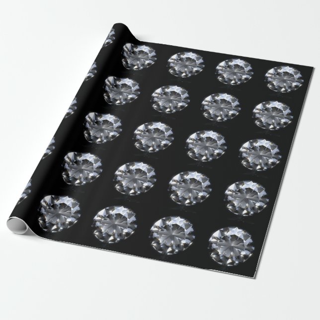 Diamond stone: black space sparkle. wrapping paper (Unrolled)