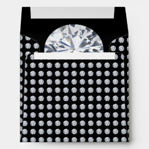 Diamond Studded Black White Envelope