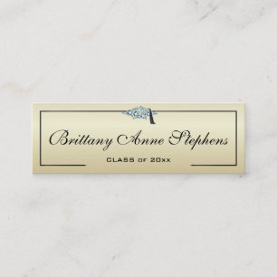 Diamond Studded Grad Cap Gold Calling Card
