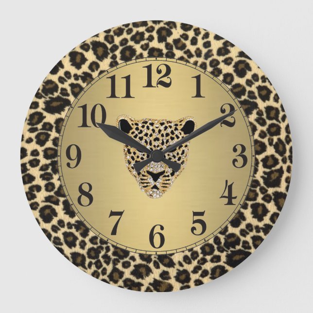 Diamond-Studded Jaguar Large Clock (Front)