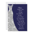 Diamond Studded Wedding Dress Bridal Invitation