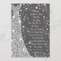 Diamond Studded Wedding Dress Bridal Invitation