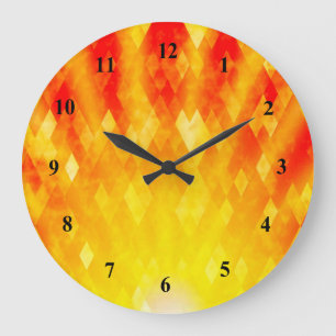 Diamond Sunburst Bright Geometric Design Large Clock