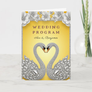 Diamond Swan Wedding Pair Luxury Romance Theme Programme