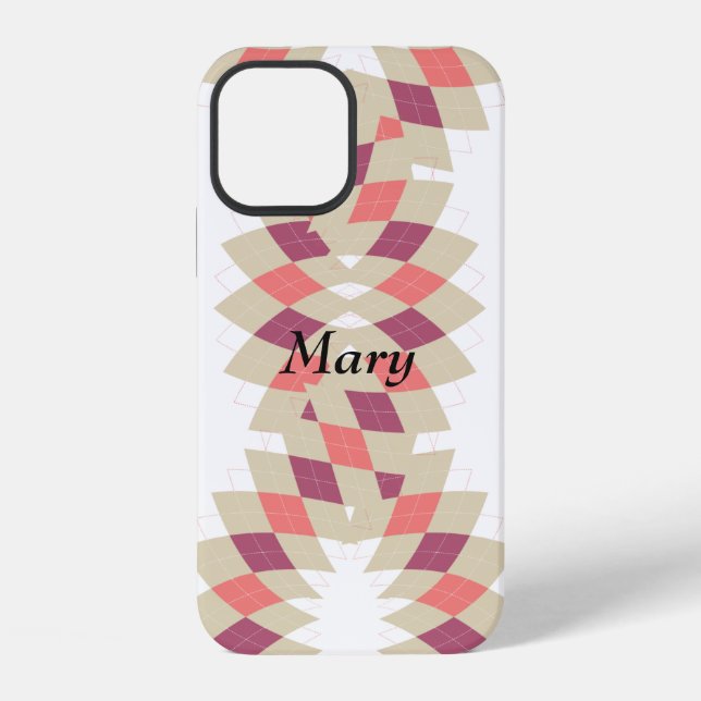 Diamond Swirl Pattern iPhone Case (Back)