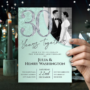 Diamond Texture 30th Wedding Anniversary   Invitation