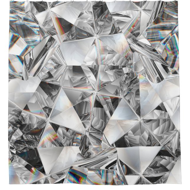 Diamond Texture Closeup: Kaleidoscope View. Shower Curtain (Front)